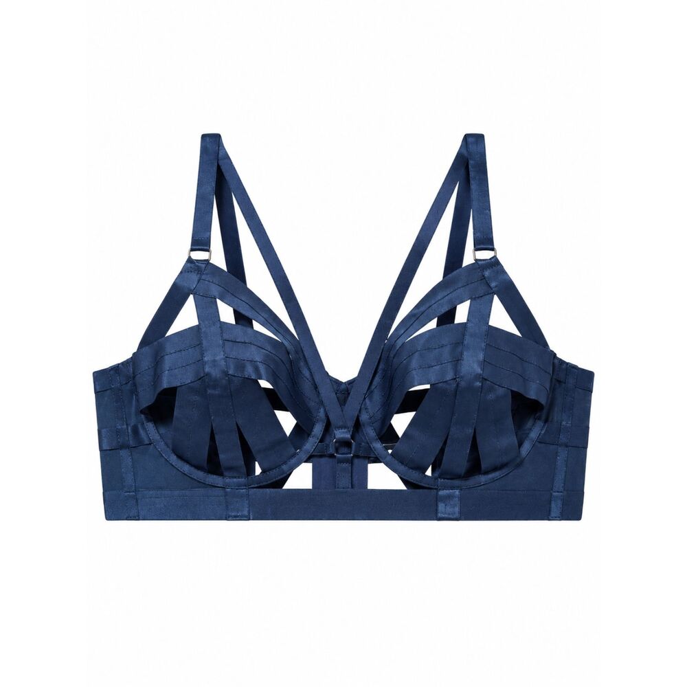 NWT Torrid Cut Out Strappy Longline Bra Navy Blue Size 6